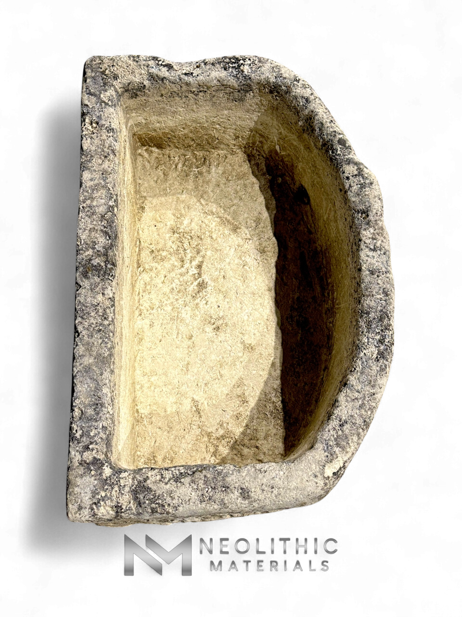 Antique French Limestone Half Moon Trough - Image 6
